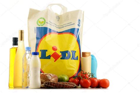 Original Lidl plastic shopping bag and products – Stock Editorial Photo ...