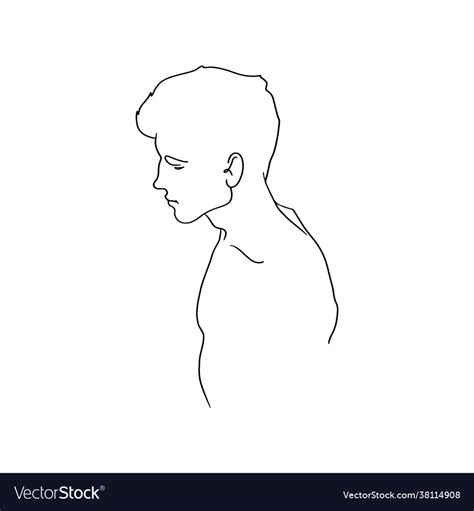 Continuous one line drawing man silhouette Vector Image