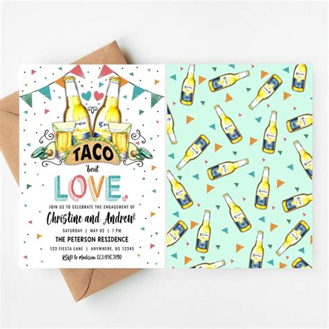 Taco Bout Love Engagement Party Invitation Taco Theme Cinco - Etsy