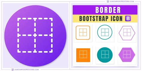 Bootstrap Border Icon (Dividing Line) | Bi Bi Border Icon Code, HTML, CSS, Color, Button