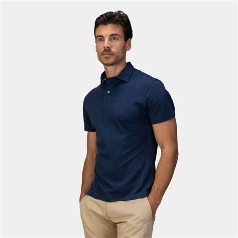 Navy melange polo shirt | Tailor Store®