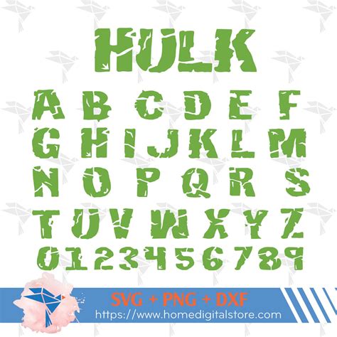 Hulk Font SVG, PNG, DXF