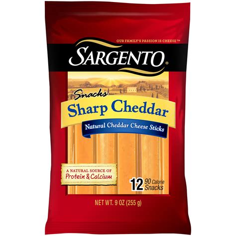 Sargento® Snacks Sharp Cheddar Cheese Sticks 12 ct Bag - Walmart.com