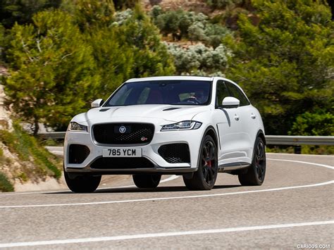 2019 Jaguar F-PACE SVR (Color: Fuji White) - Front Three-Quarter | Caricos