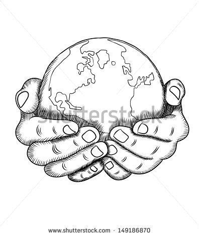 Hands Holding Earth Drawing Sketch Coloring Page Sketch Coloring Page | Earth art drawing, Earth ...