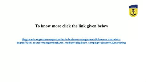 Careers in business management | PPT