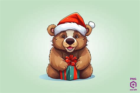 Grizzly Bear with Christmas Gifts Graphic by Quoteer · Creative Fabrica