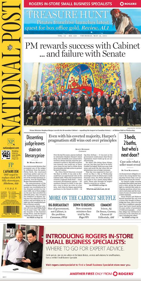 National Post front page for May 19, 2011 | National Post