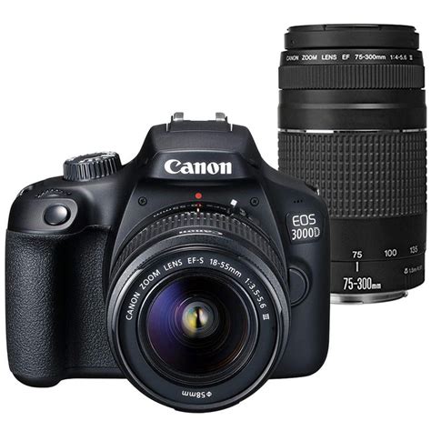 Canon EOS 3000D / Rebel T100 Digital SLR Camera with 18-55mm and 75 ...