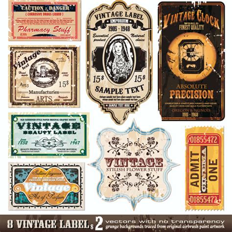 Vector set of creative vintage labels Vectors graphic art designs in ...