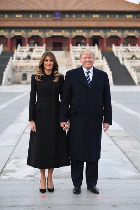 Melania in a Christian Dior Coat Dress | Melania Trump Outfits in Asia ...