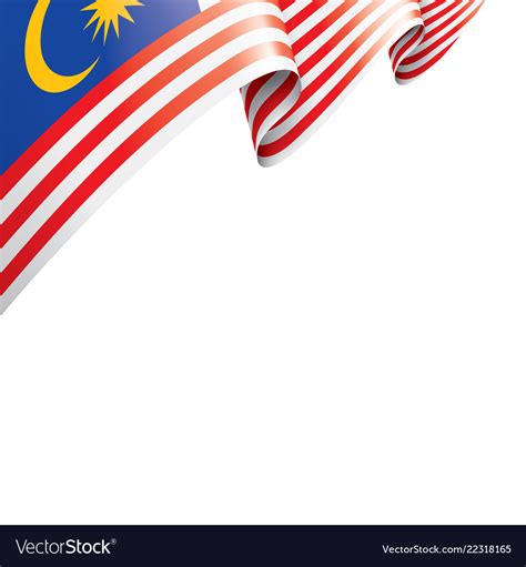 Malaysia flag on a white Royalty Free Vector Image