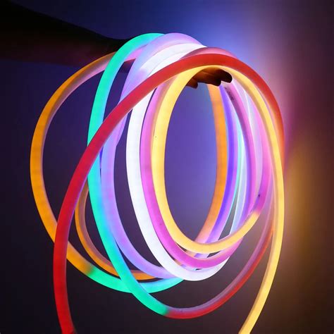 LED Neon Strip Light AC220V 2835 Round Shape Soft Neon Tape BAR Light With Power Plug 14MM for ...