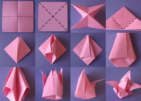 Origami tulip - 40 flores de origami você pode fazer | Arte e Design Tulip Origami, Origami ...