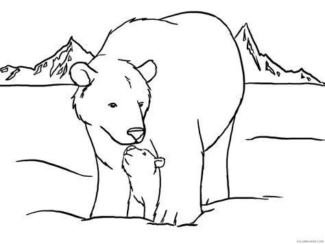 polar bear coloring pages mom and cub Coloring4free – Coloring4Free.com