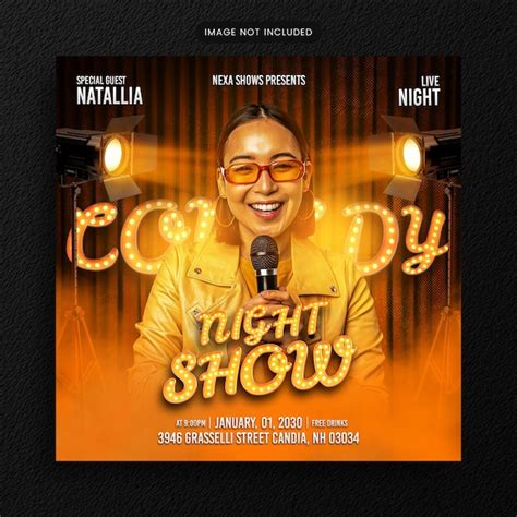 Premium PSD | Comedy Night Show Social media Template or Web Banner