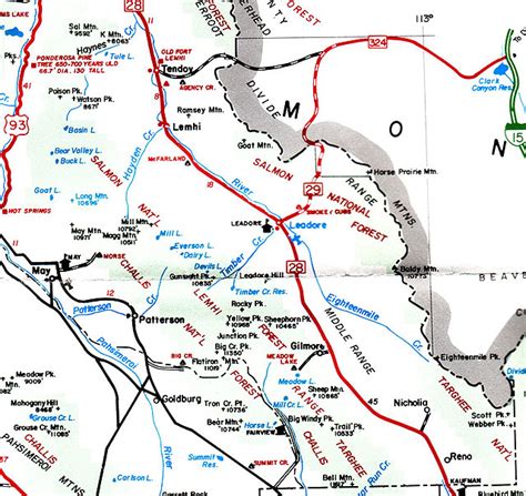 The States of Idaho : Map of Lemhi County, Idaho