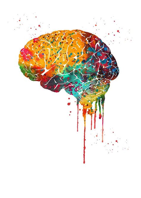 'Human Brain ' Poster, picture, metal print, paint by Erzebet Prikel ...