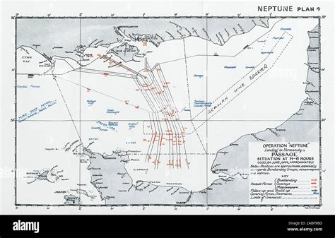 Operation Neptune Normandy Landings D-Day Situation 0030 6th June 1944 1994 map Stock Photo - Alamy