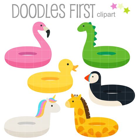 Animal Pool Floaties Clip Art Set – Daily Art Hub – Free Clip Art Everyday