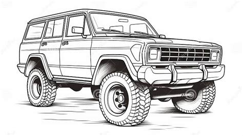 Unique Ford Bronco Drawing Coloring Pages for Kids Stock Illustration ...