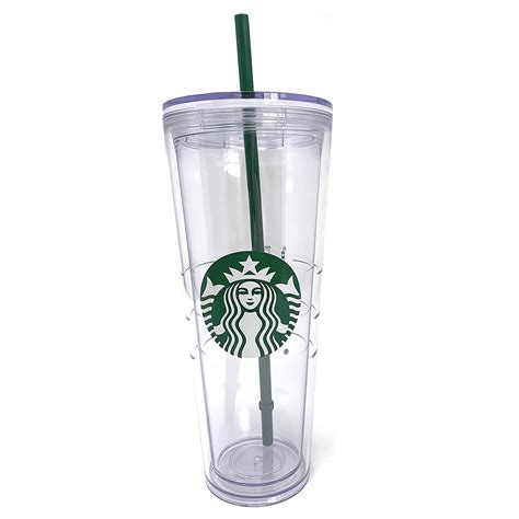 Starbucks Cold Cup Clear Venti Tumbler Traveler with Green Straw Logo ...