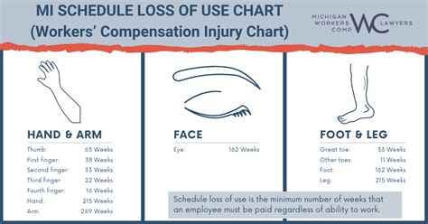 Schedule Loss of Use Chart (Workers' Compensation Injury Chart)