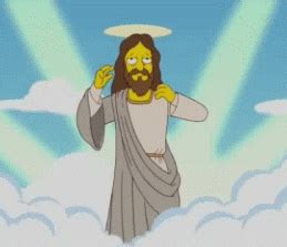 New trending GIF tagged the simpsons wink jesus… | Trending Gifs