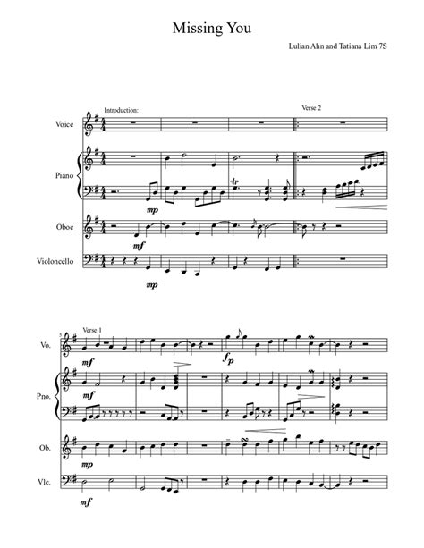 Missing You Sheet music | Download free in PDF or MIDI | Musescore.com