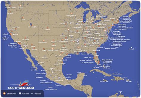 Southwest Airlines - Route Map | Route map, Southwest airlines, Best ...