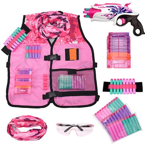 Buy Girls Pink Vest Set with for Nerf Rebelle and N-Strike Elite Series with 30 Refill Darts ...