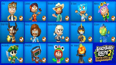 How to Unlock All characters S' New Outfits ⚡💥 Beach Buggy Racing 2 2021 - YouTube