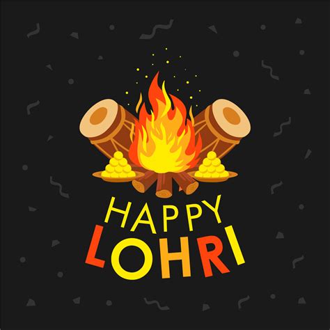 happy lohri poster template indian festival background 15393161 Vector ...