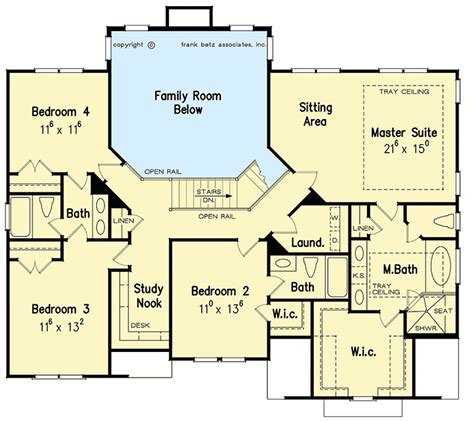 2-Story Brick House Plan with Upstairs Laundry - 710150BTZ ...