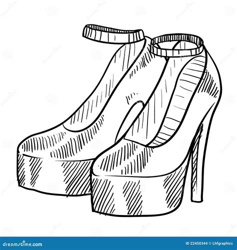 High Heel Shoes Drawing Stock Images - Image: 22450344