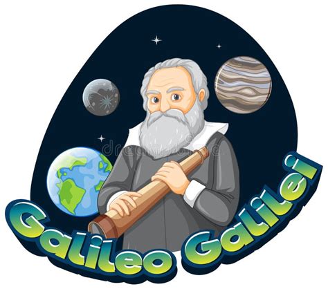 Retrato De Galileo Galilei En Estilo De Caricatura Ilustración del Vector - Ilustración de ...