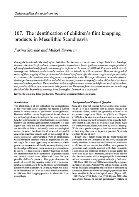 (PDF) The identification of children’s flint knapping products in ...