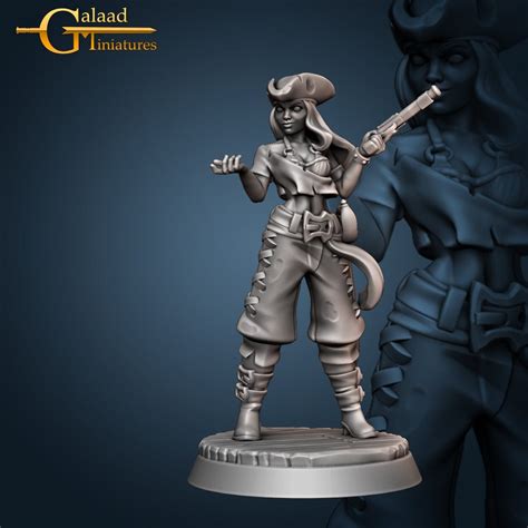 Chara, the Pirate Girl , Galaad Miniatures , Tabletop RPG , Dnd , Pathfinder , 3D Printed ...