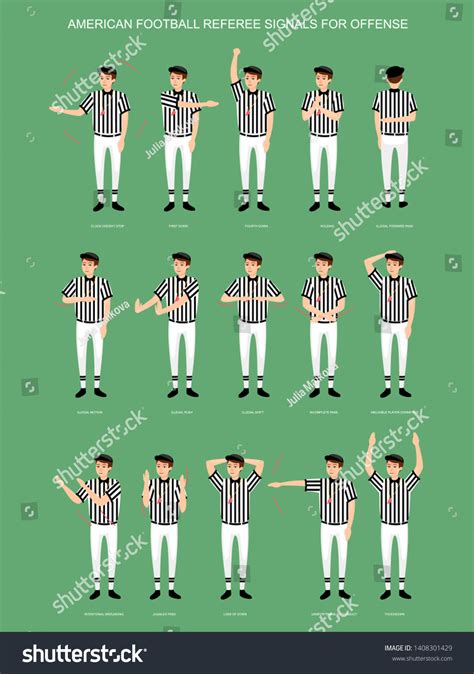 American Football Referee Signals Offense Stock Vector (Royalty Free) 1408301429 | Shutterstock