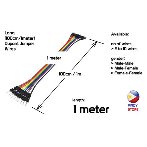 long 1 meter 100cm jumper connecting wires dupont header for Arduino ...