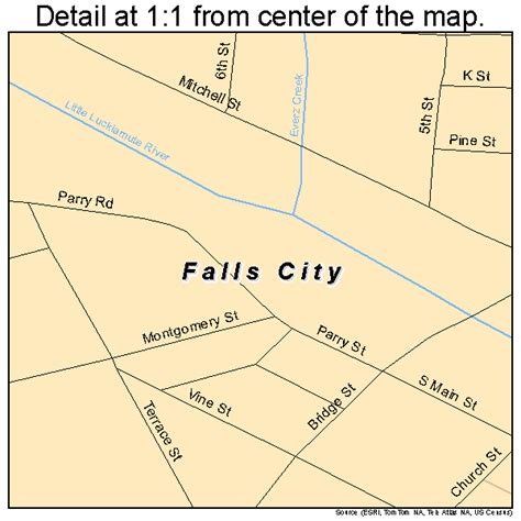 Falls City Oregon Street Map 4124550