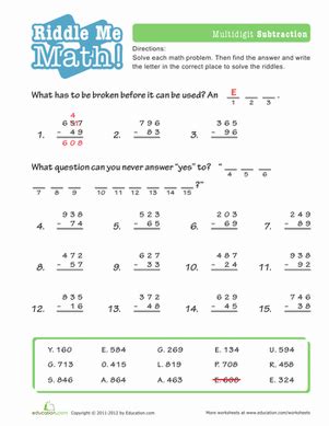 Free math riddles worksheet, Download Free math riddles worksheet png ...