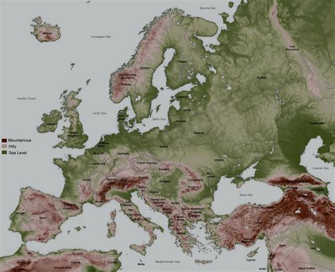 Large Detailed Relief Map Of Europe Europe Mapslex World Maps | Porn Sex Picture