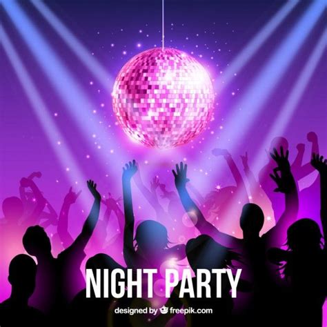 Free Vector | Night party | ディスコパーティー, ディスコ, バックグラウンド