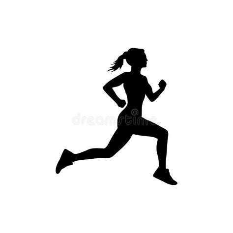 Healthy Running, Silhouette Healthy Runner, Abstract Running Woman ...