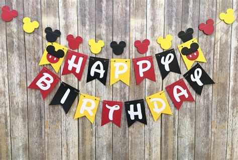 Mickey Mouse Birthday Banner Clip Art