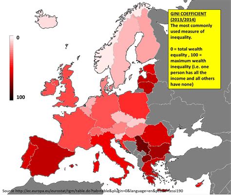 Gini coefficient as a measure of inequality - Vivid Maps