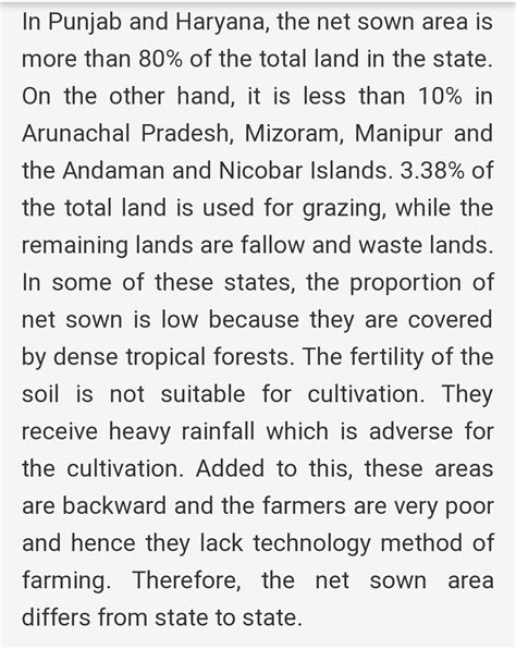 why does the pattern of net sown area vary from one state to another ...