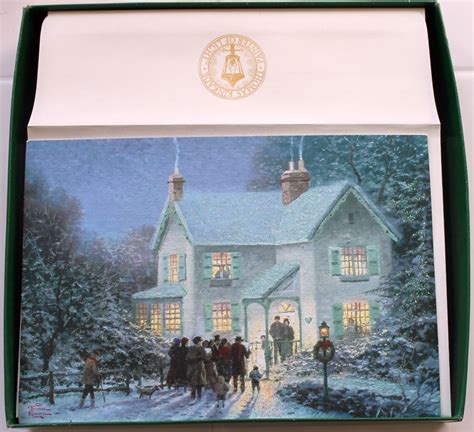 Hallmark Box of 18 Thomas Kinkade -Evening Carolers- Christmas Cards - New in Box PX3124