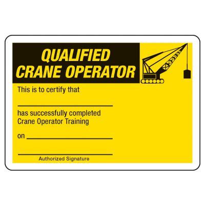 Certification Photo Wallet Cards - Qualified Crane Operator | Seton